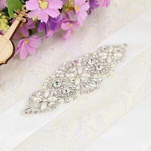 TRLYC White & Ivory Ribbon Sash Wedding Gown Belts, Bridal Sash Belt NWT